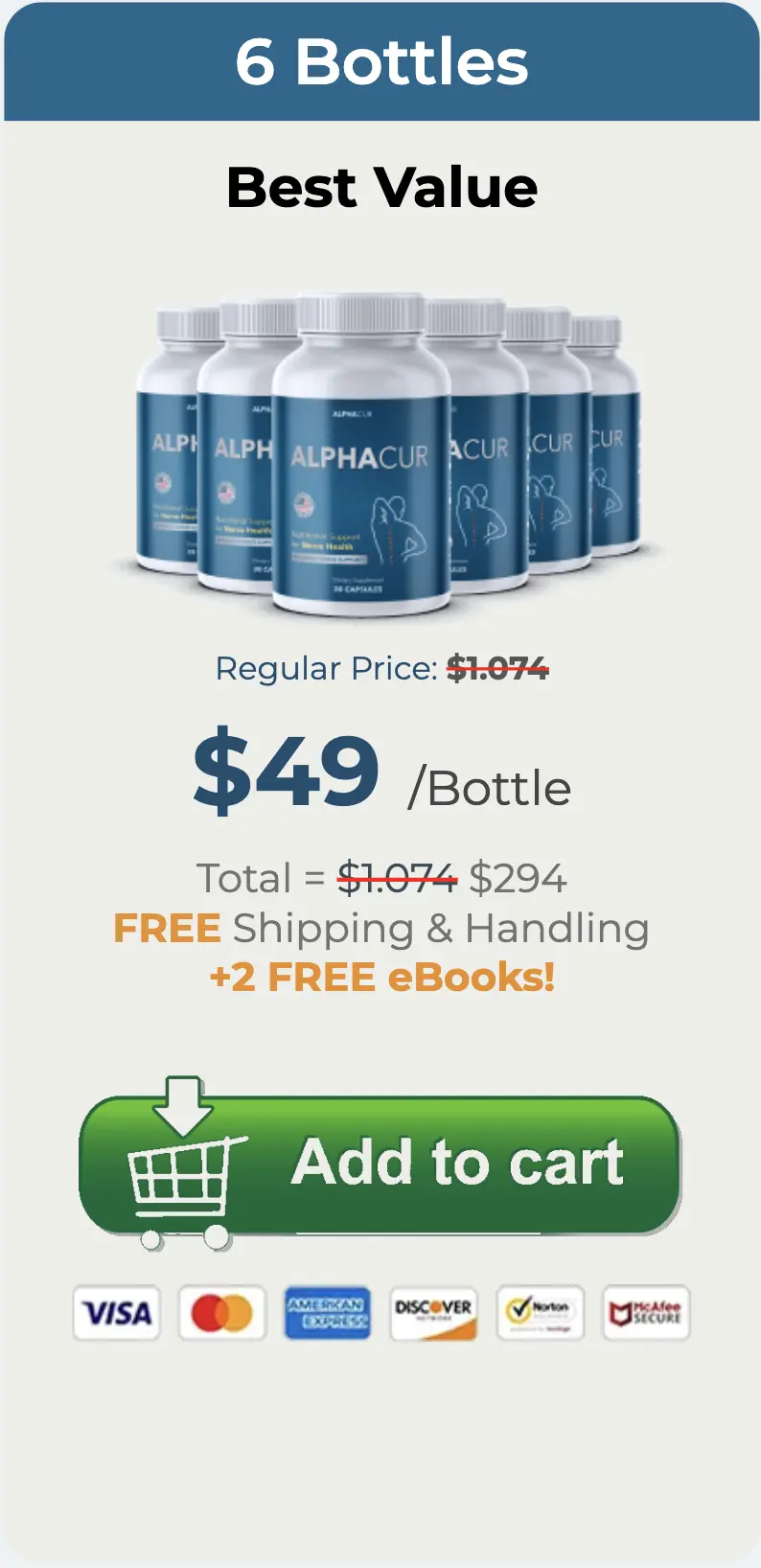 alphacur Pro order 6 bottles